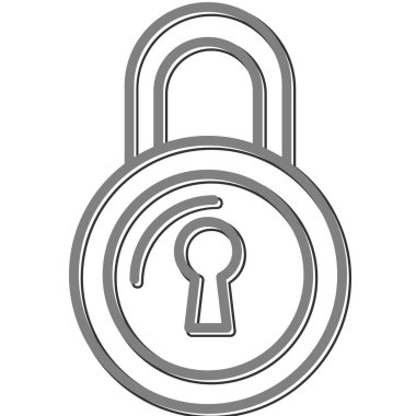 kilit düz simge vektör çizim