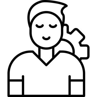 Çalışan Yönetimi simgesi, vektör illüstrasyonu