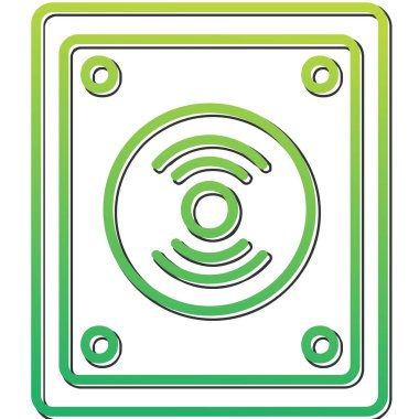 Acil Düğme Web simgesi, vektör illüstrasyonu  