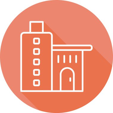 Ofis binası Web simgesi basit illüstrasyon