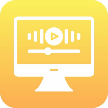 Müzik Video simgesinin vektör illüstrasyonu