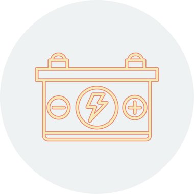 Araba pil simgesi, vektör çizim 