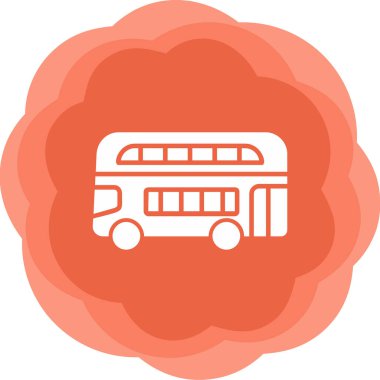 Çift katlı otobüs. Web simgesi basit illüstrasyon