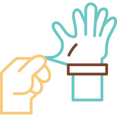 Lastik Eldiven simgesi, vektör illüstrasyonu 