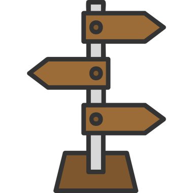 yön işareti simgesi, vektör illüstrasyonu 