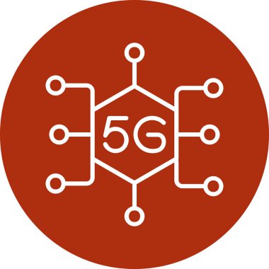5g ağ vektör simgesi, ağ için renkli şablon