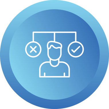 bir karar simgesi, vektör illüstrasyonu yapan kişi  