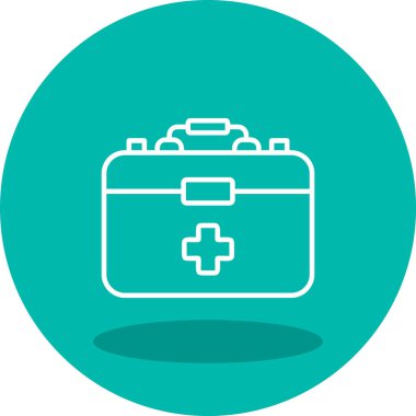 İlk Yardım Kit web simgesi, vektör illüstrasyonu 