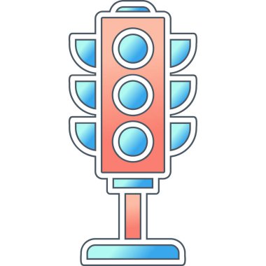 Trafik ışığı. Web simgesi basit illüstrasyon