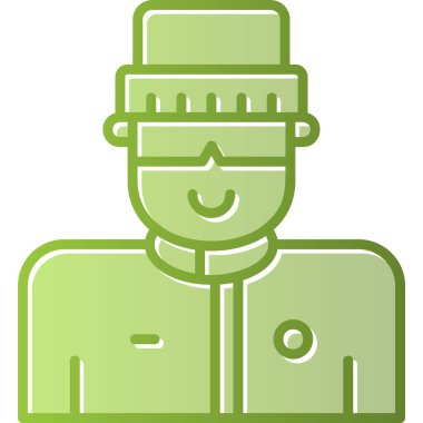 Kayakçı avatar simgesi. vektör illüstrasyonu        