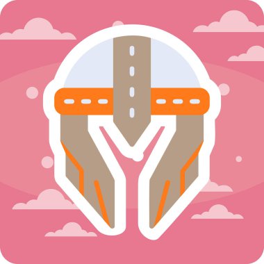 Kask simgesi vektör illüstrasyonu 