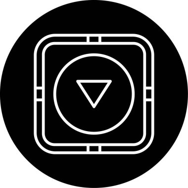 Aşağı Düğme simgesi vektör illüstrasyonu