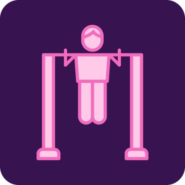 Çubuk Simgesini Aç, Çekme Egzersizi Yapan Kişi. Vektör İllüstrasyonu 