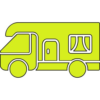 Bir bus simgesinin vektör illüstrasyonu 