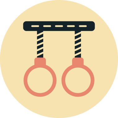 Modern Jimnastik Halkaları simgesinin vektör çizimi            