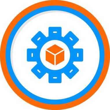 Üretim süreci simgesi, vektör illüstrasyonu basit tasarım