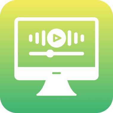 Müzik Video simgesinin vektör illüstrasyonu