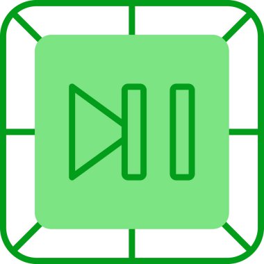 Duraklat düğmesini çal, simge. Web için vektör illüstrasyonu