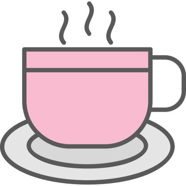 Kahve. Web simgesi basit illüstrasyon 