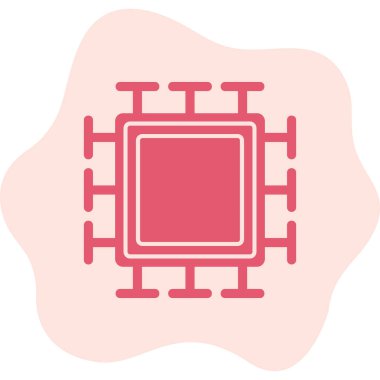  Mikroçip. Web simgesi basit illüstrasyon