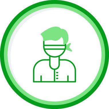 Gözleri bağlı bir adam. Web simgesi vektör illüstrasyonu