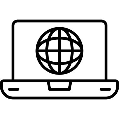 İnternet Simgesi Basit Vektör İllüstrasyonu