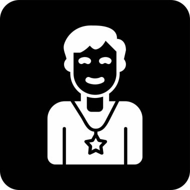 Yıldızlı erkek avatar. Web simgesi basit illüstrasyon 
