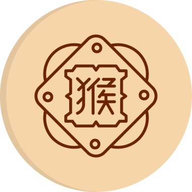 Çin Zodiac Maymun sembolü, vektör illüstrasyonu