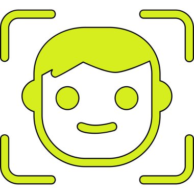 Yüz tanıma. Web simgesi basit illüstrasyon