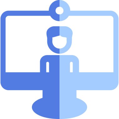 çevrimiçi konferans, illüstrasyon, vektör simgesi