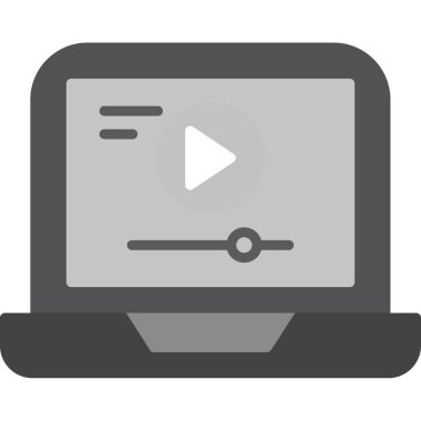 Video oynatıcı ikon vektör illüstrasyonu 