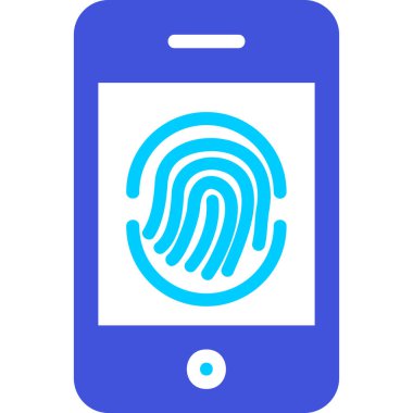 Parmak izi simgesi vektör çizelgesine sahip akıllı telefon