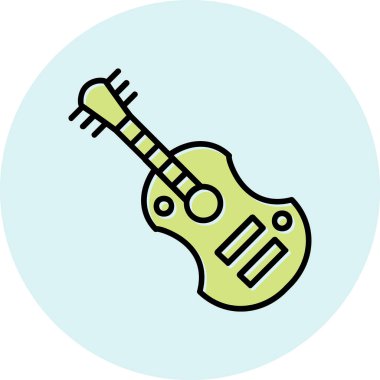 Gitar web simgesi, vektör çizim 