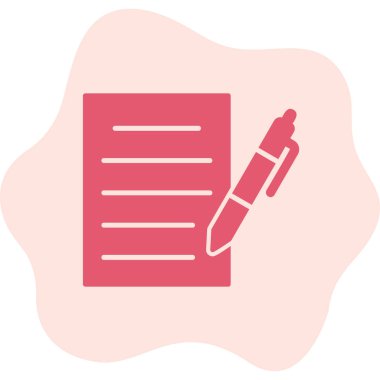 belge ve kalem simgesi düz tasarım