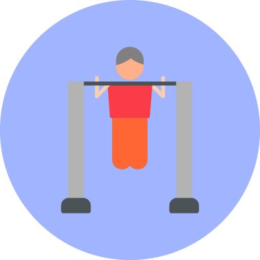 Çubuk Simgesini Aç, Çekme Egzersizi Yapan Kişi. Vektör İllüstrasyonu 