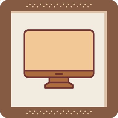 Bilgisayar monitörü. Web simgesi basit illüstrasyon 