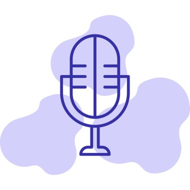 mikrofon simgesi vektör illüstrasyonu 