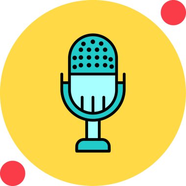 mikrofon simgesi vektör illüstrasyonu 