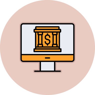 Çevrimiçi bankacılık simgesi vektör illüstrasyon grafik tasarımı