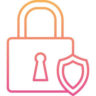 Asma kilit. Web simgesi basit illüstrasyon