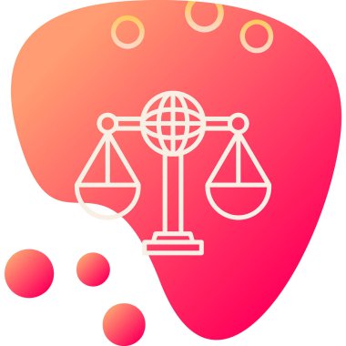 Uluslararası Hukuk simgesinin vektör illüstrasyonu