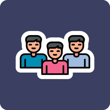 bir grup insan simgesi vektör illüstrasyon tasarımı 