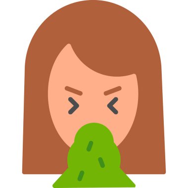 Mide bulantısı. Web simgesi vektör illüstrasyonu