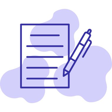 belge ve kalem simgesi düz tasarım