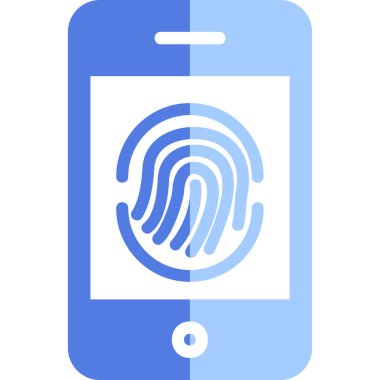 Parmak izi simgesi vektör çizelgesine sahip akıllı telefon
