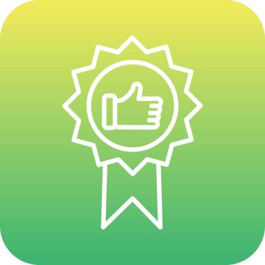 Başparmak Yukarı simgesi ve vektör illüstrasyonuyla En İyi Uygulama Rozeti  