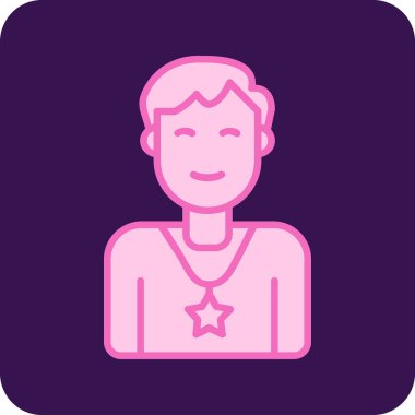 Yıldızlı erkek avatar. Web simgesi basit illüstrasyon 