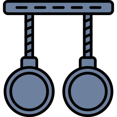 Modern Jimnastik Halkaları simgesinin vektör çizimi            