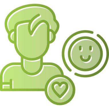 Mutlu emoji simgesine sahip insan avatarı, vektör illüstrasyonu basit tasarım