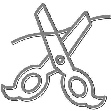 Makas. Web simgesi basit illüstrasyon 